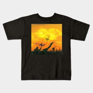 Sunflower Retro Vintage Artificial Intelligence Arts Kids T-Shirt